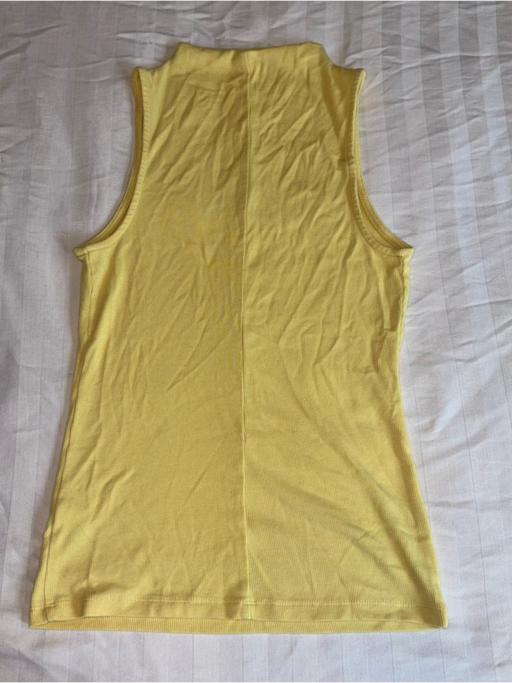 Mock neck Ribbed Butter Yellow Tank - Picture 4 of 5
